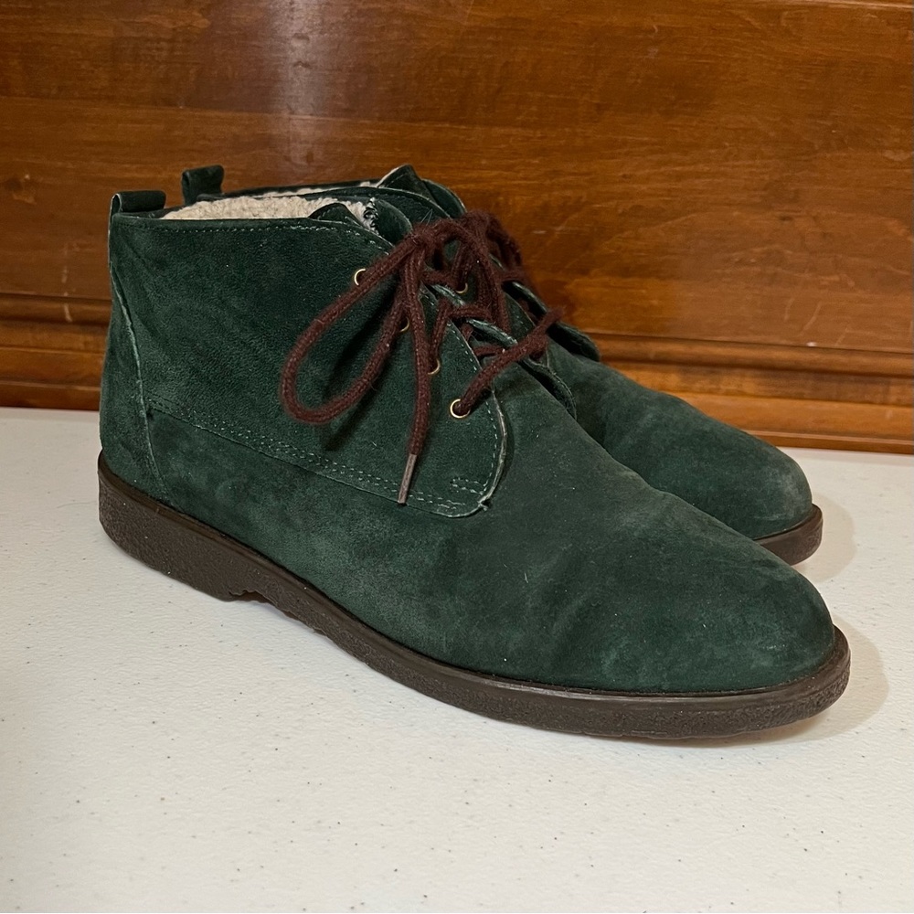 Eddie Bauer Green Suede Booties | Ankle Boots